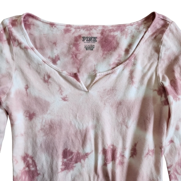 3/$25 PINK Bodysuit Tie-dye Pink Long Sleeve - Small - Picture 2 of 7